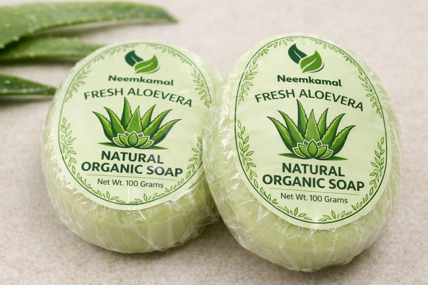 Neemkamal Fresh Aloe Vera Natural Organic Soap (100g)(Pack of 8) – Handmade Ayurvedic Skin Care Bar for Deep Hydration & Glow