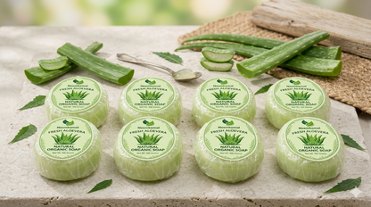 Neemkamal Fresh Aloe Vera Natural Organic Soap (100g)(Pack of 8) – Handmade Ayurvedic Skin Care Bar for Deep Hydration & Glow
