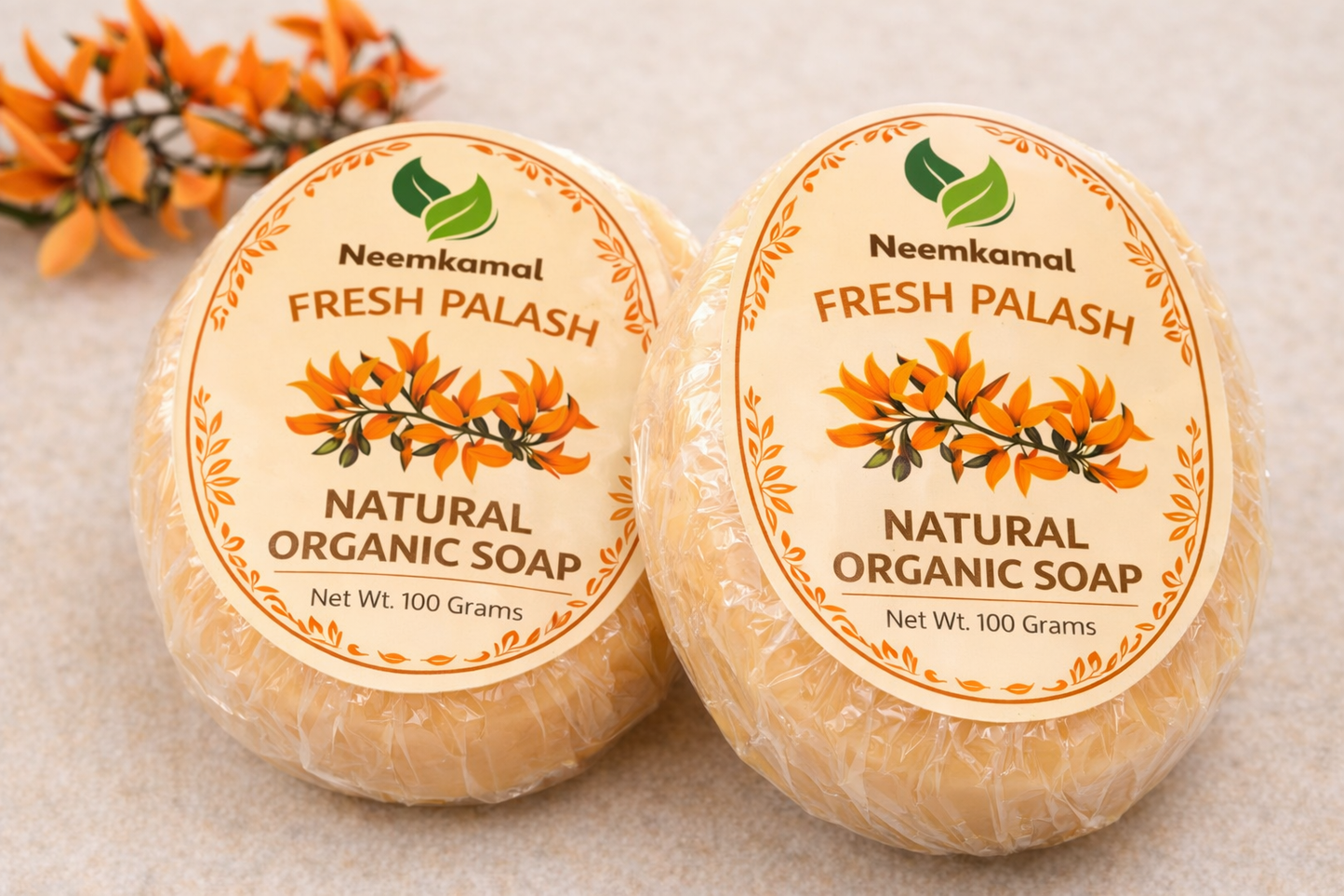 Neemkamal Fresh Palash Natural Organic Soap (100g)(Pack of 8) – Handmade Ayurvedic Skin Brightening & Rejuvenating Herbal Bath Bar