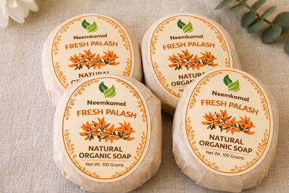 Neemkamal Fresh Palash Natural Organic Soap (100g)(Pack of 8) – Handmade Ayurvedic Skin Brightening & Rejuvenating Herbal Bath Bar