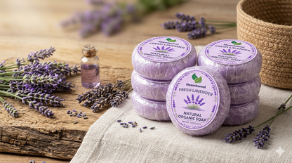 Neemkamal Fresh Lavender Natural Organic Soap (100g)(Pack of 8) – Handmade Ayurvedic Relaxing & Skin Nourishing Bath Bar