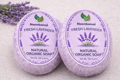 Neemkamal Fresh Lavender Natural Organic Soap (100g)(Pack of 8) – Handmade Ayurvedic Relaxing & Skin Nourishing Bath Bar