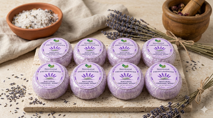 Neemkamal Fresh Lavender Natural Organic Soap (100g)(Pack of 8) – Handmade Ayurvedic Relaxing & Skin Nourishing Bath Bar