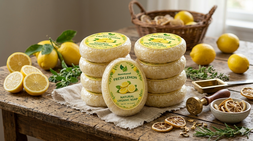 Neemkamal Fresh Lemon Natural Organic Soap (100g)(Pack of 8) – Handmade Ayurvedic Skin Brightening & Oil Control Bath Bar