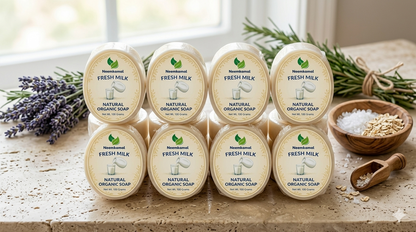 Neemkamal Fresh Milk Natural Organic Soap (100g)(Pack of 8) – Handmade Ayurvedic Moisturizing & Skin Softening Bath Bar