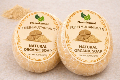 Neemkamal Fresh Multani Mitti Natural Organic Soap (100g)(Pack of 8) – Handmade Ayurvedic Oil Control & Deep Cleansing Skin Care Bar