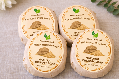 Neemkamal Fresh Multani Mitti Natural Organic Soap (100g)(Pack of 8) – Handmade Ayurvedic Oil Control & Deep Cleansing Skin Care Bar