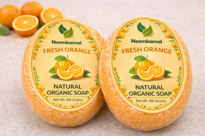 Neemkamal Fresh Orange Natural Organic Soap (100g)(Pack of 8) – Handmade Ayurvedic Skin Brightening & Vitamin C Glow Bath Bar