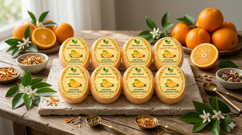 Neemkamal Fresh Orange Natural Organic Soap (100g)(Pack of 8) – Handmade Ayurvedic Skin Brightening & Vitamin C Glow Bath Bar